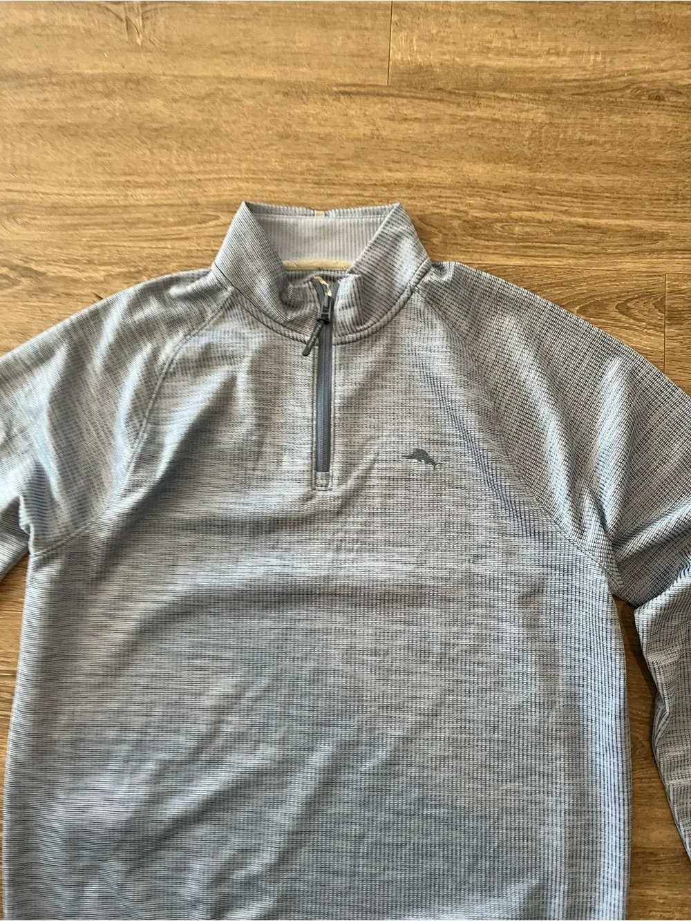 Tommy Bahama Quarter Zip Pullover Sweater IslandZone Mens Large Gray Space Dye